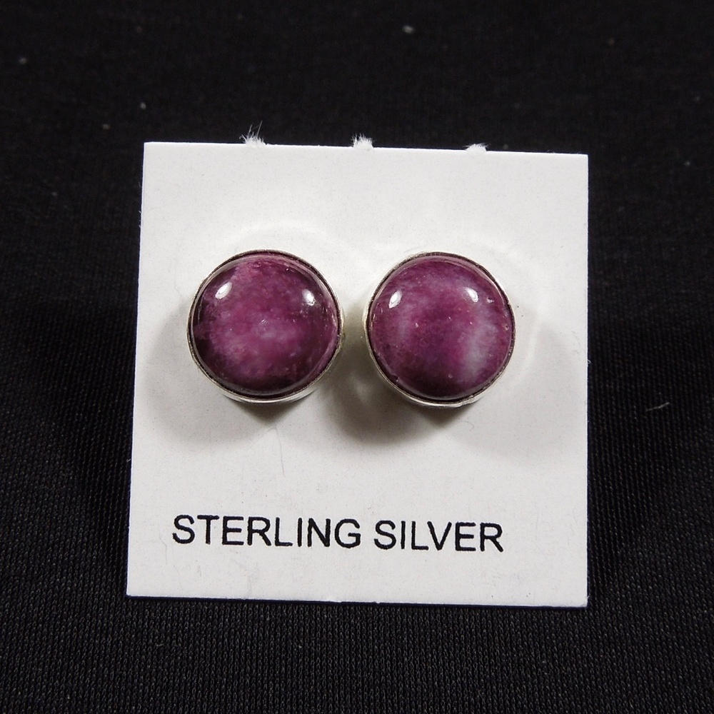 Purple Spiny Oyster Shell Sterling Silver Studs